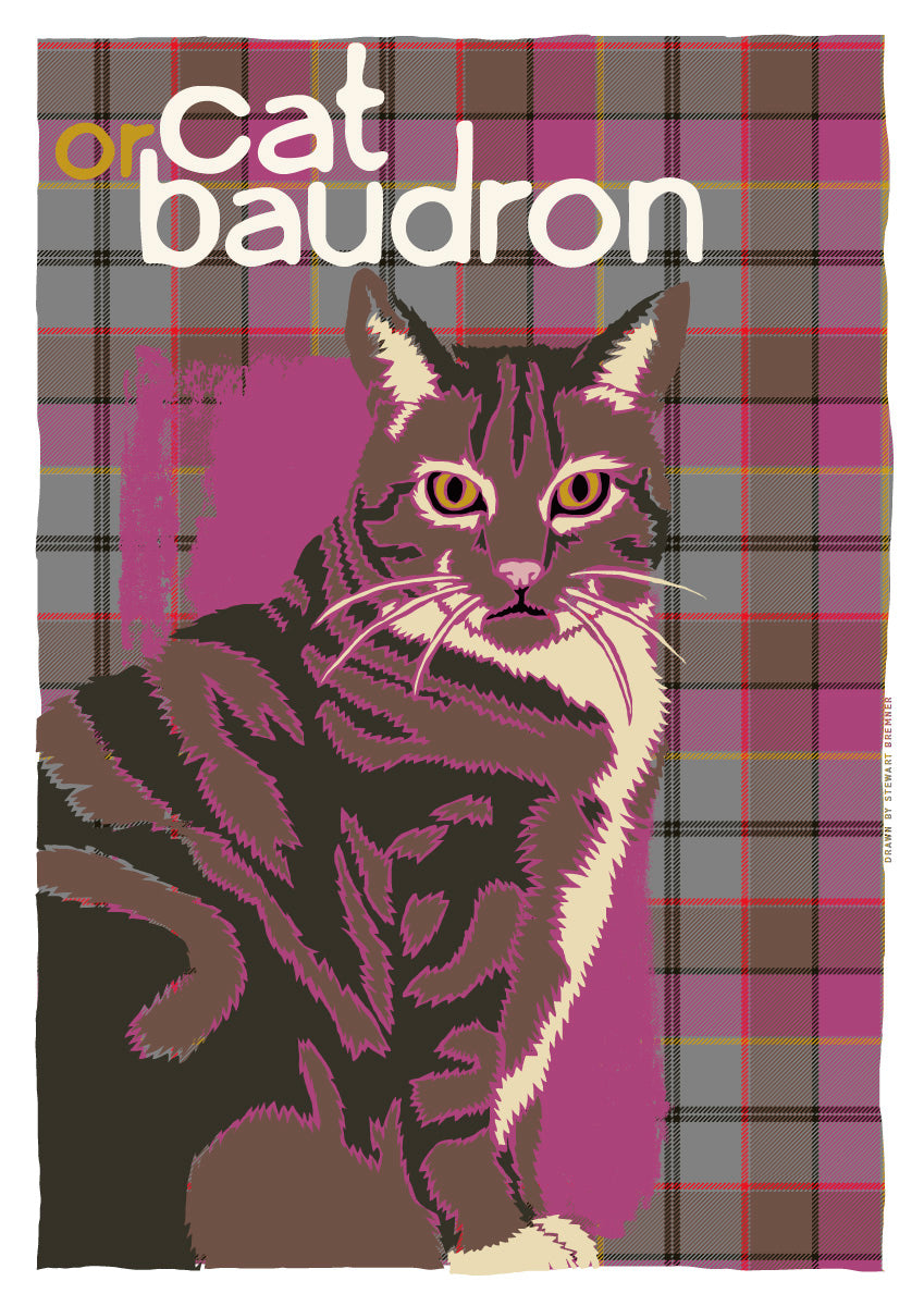 Cat or baudron oan tartan – A4 poster