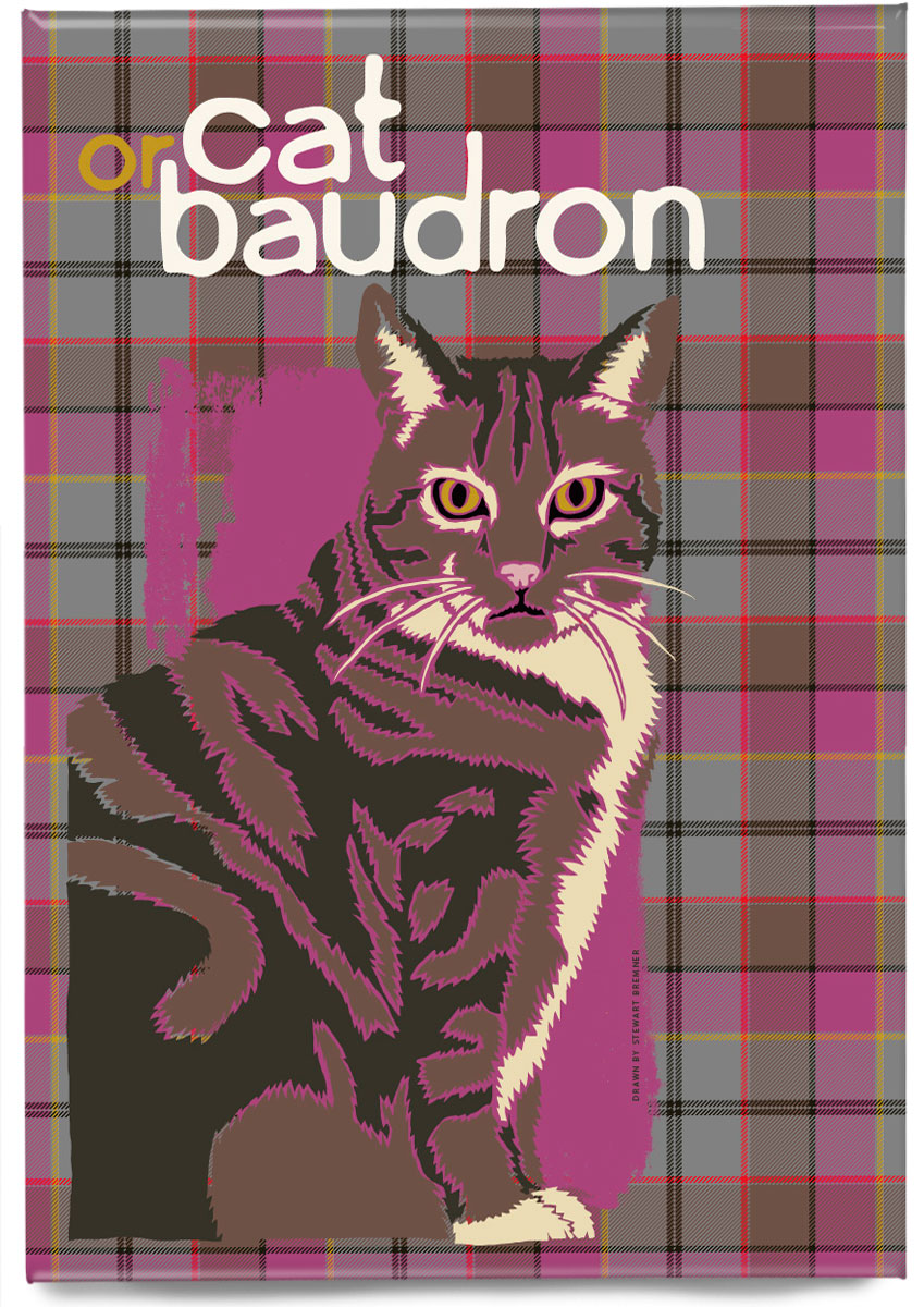 Cat or baudron oan tartan – magnet – Indy Prints by Stewart Bremner