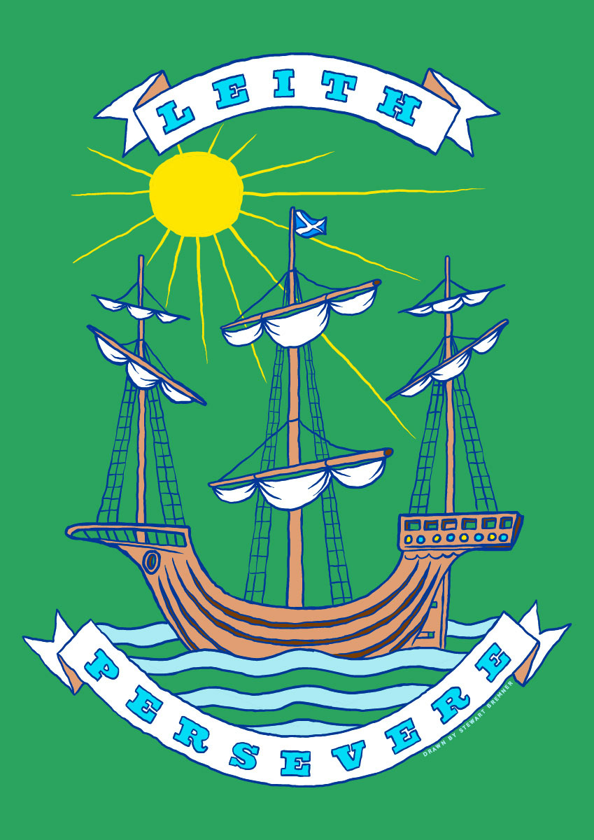 Leith persevere (green) – poster