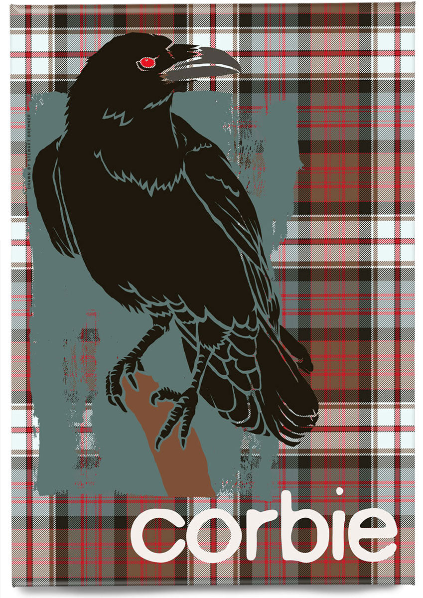 Corbie oan tartan – magnet