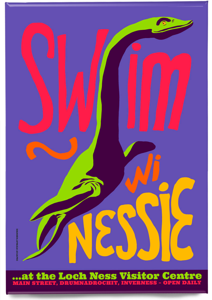 Swim wi Nessie (purple) – magnet
