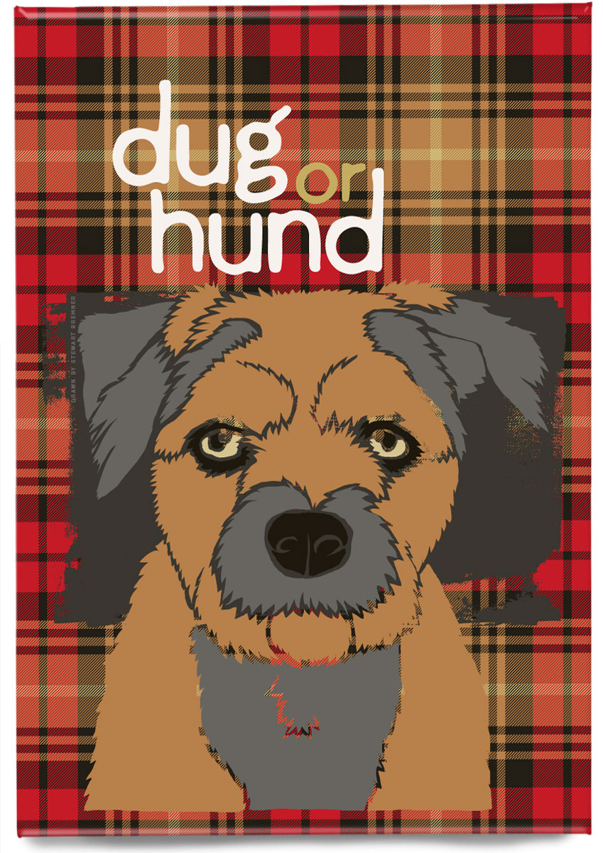 Dug or hund oan tartan – magnet – Indy Prints by Stewart Bremner