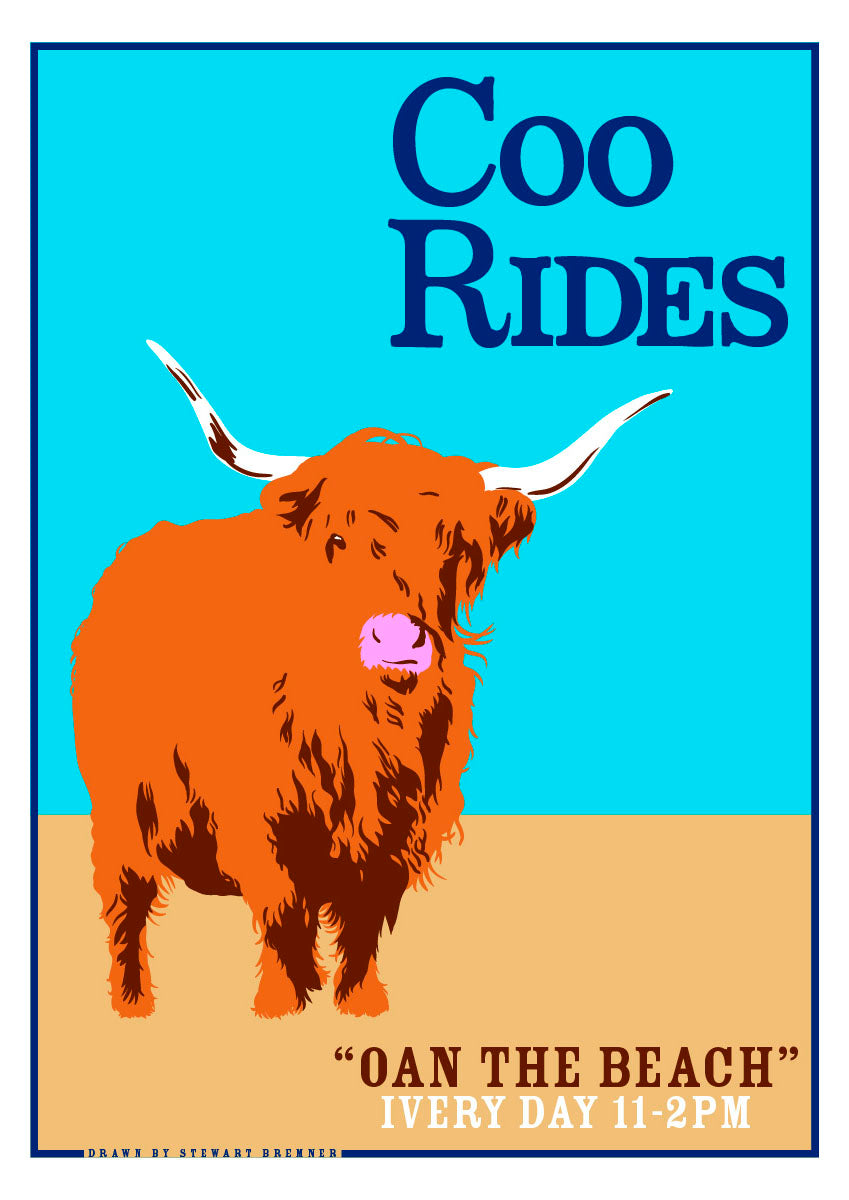 Coo rides (blue) – poster