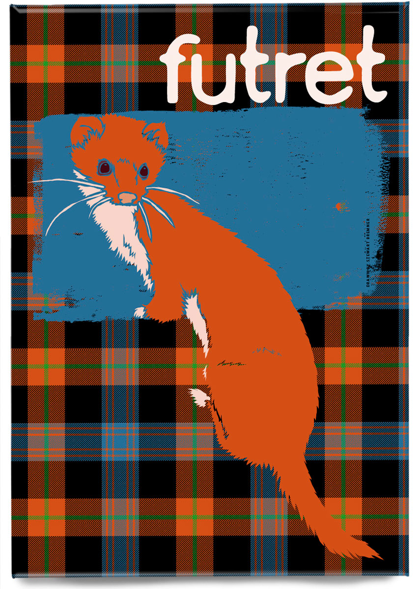 Futret oan tartan – magnet – Indy Prints by Stewart Bremner