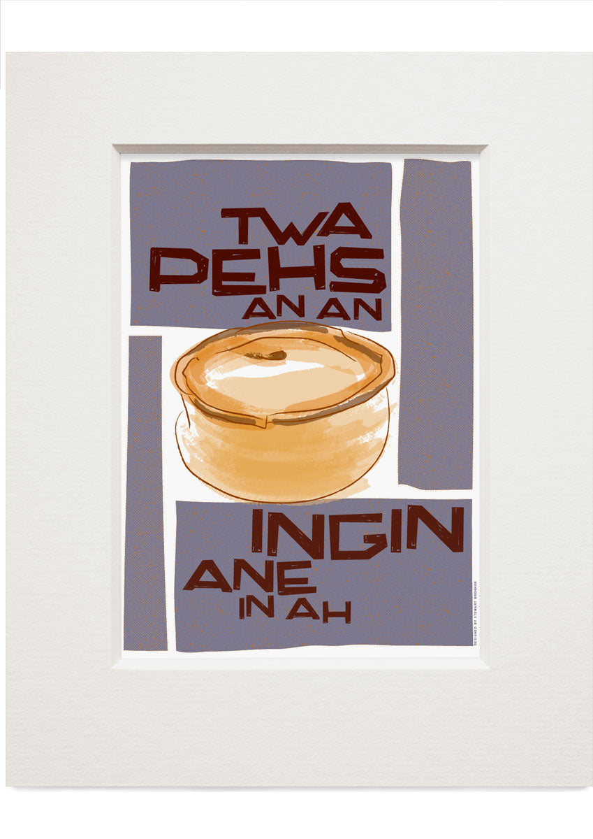 Twa pehs an an ingin ane in ah – small mounted print