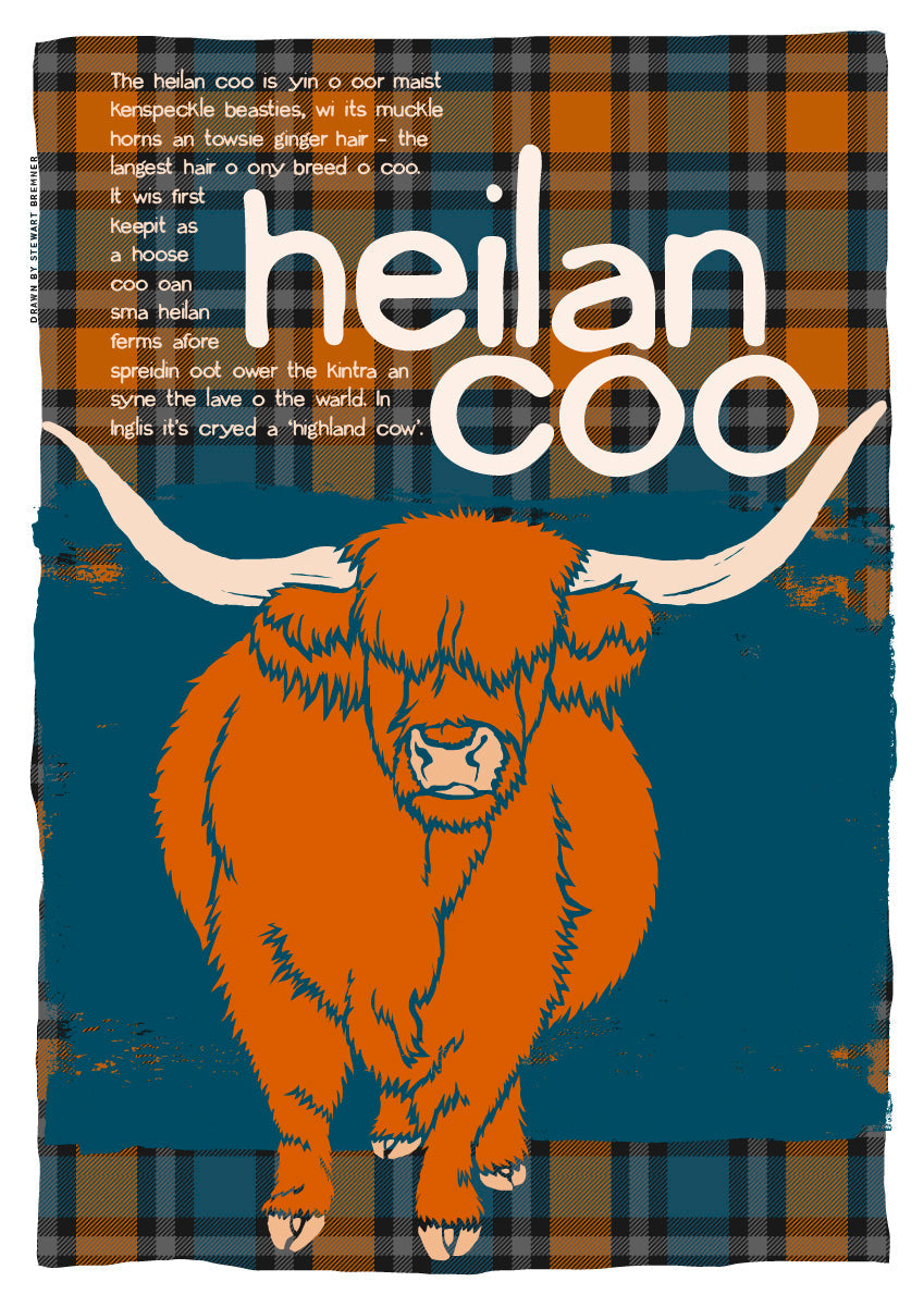 Heilan coo oan tartan – giclée print – Indy Prints by Stewart Bremner