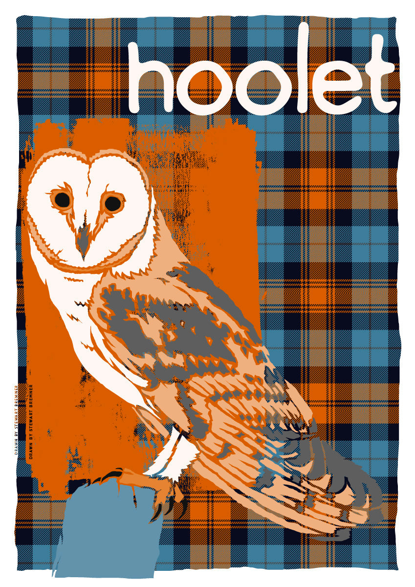 Hoolet oan tartan – giclée print – Indy Prints by Stewart Bremner