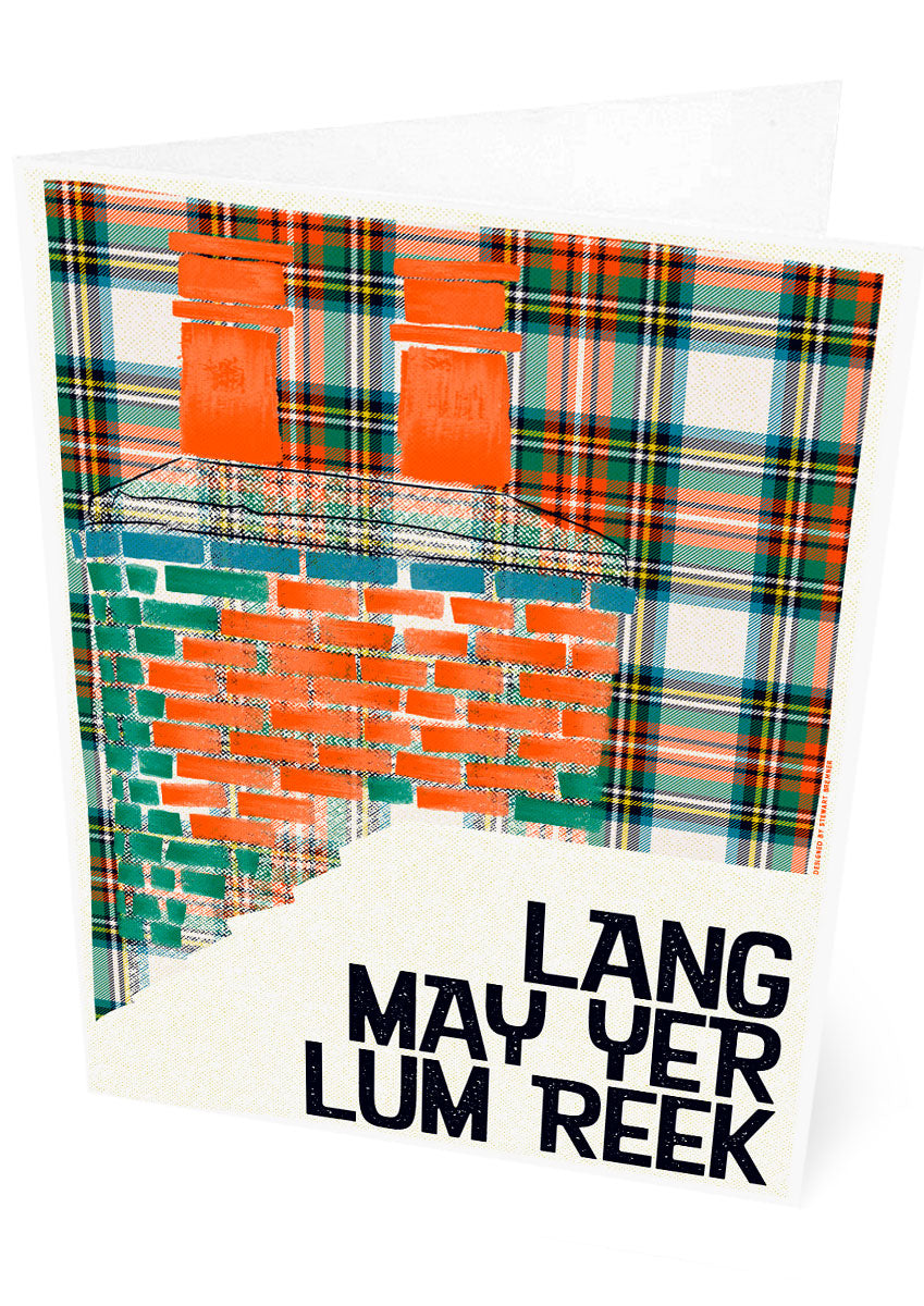 Lang may yer lum reek (on tartan) – card