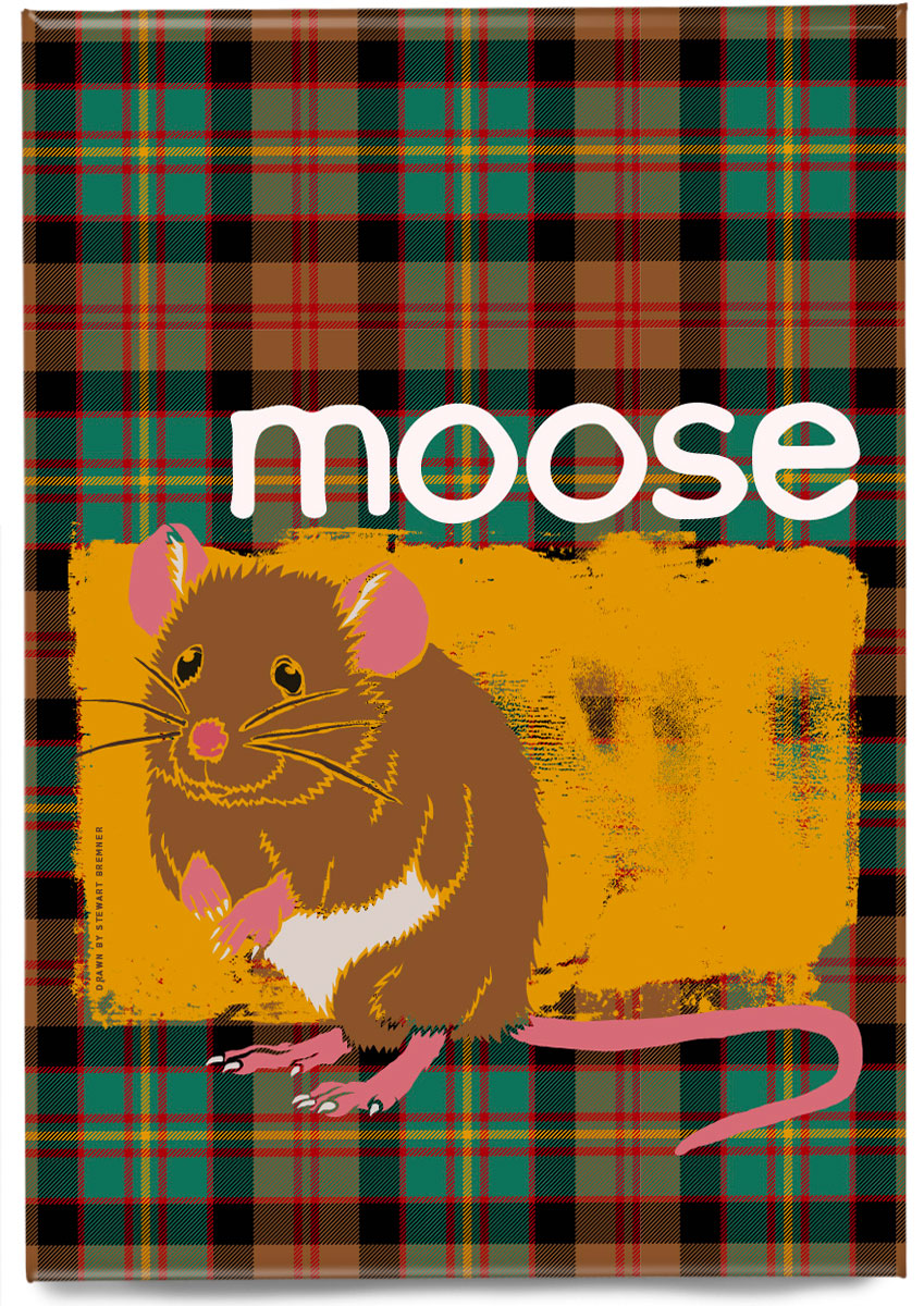 Moose oan tartan – magnet – Indy Prints by Stewart Bremner