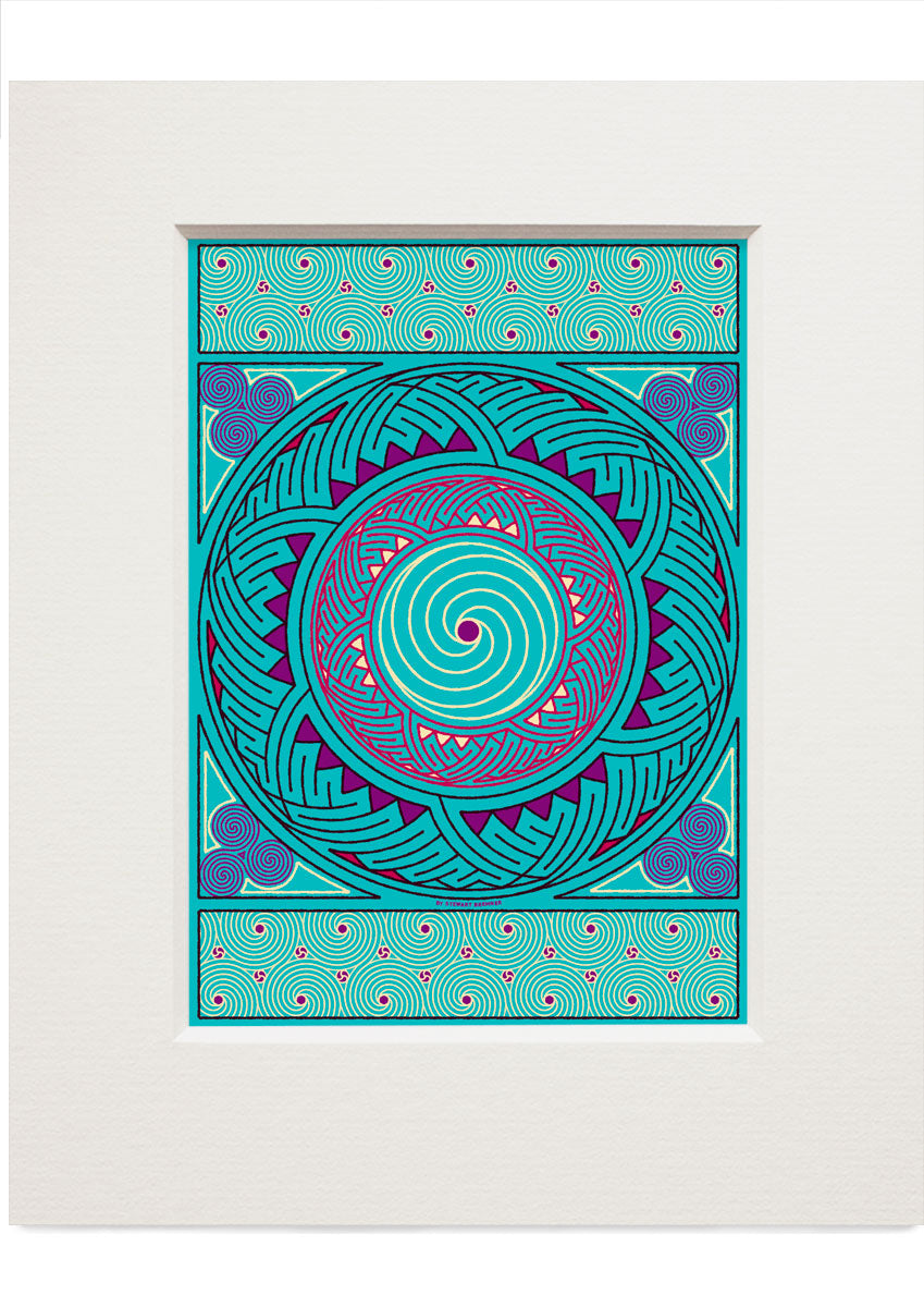 Stroma Celtic jade panel – small mounted print