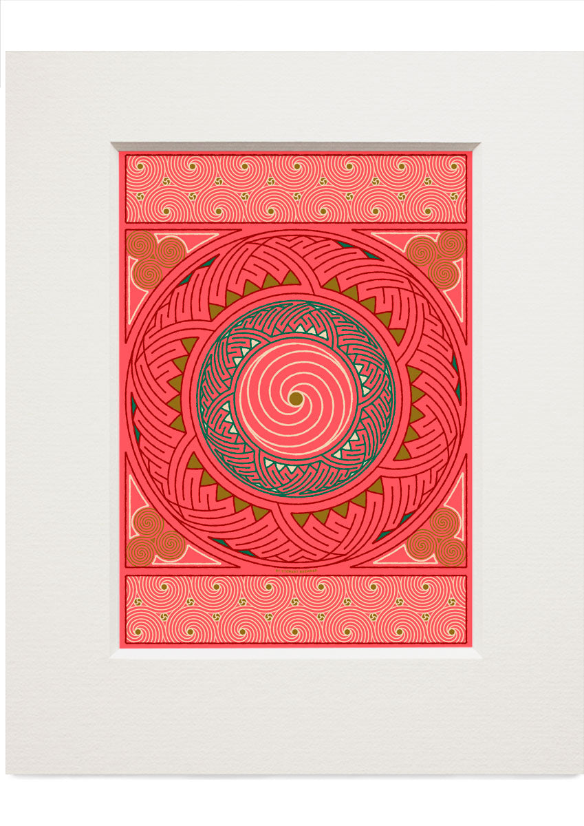 Stroma Celtic coral panel – small mounted print