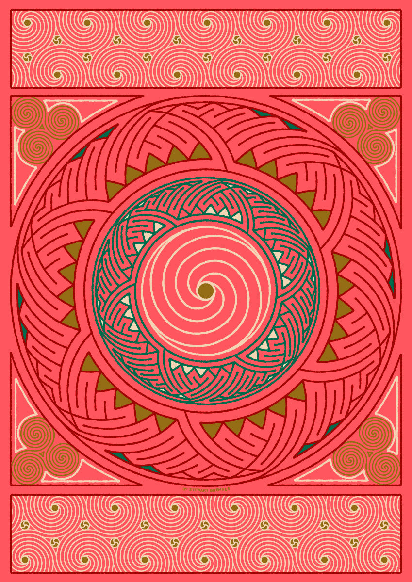 Stroma Celtic coral panel – giclée print