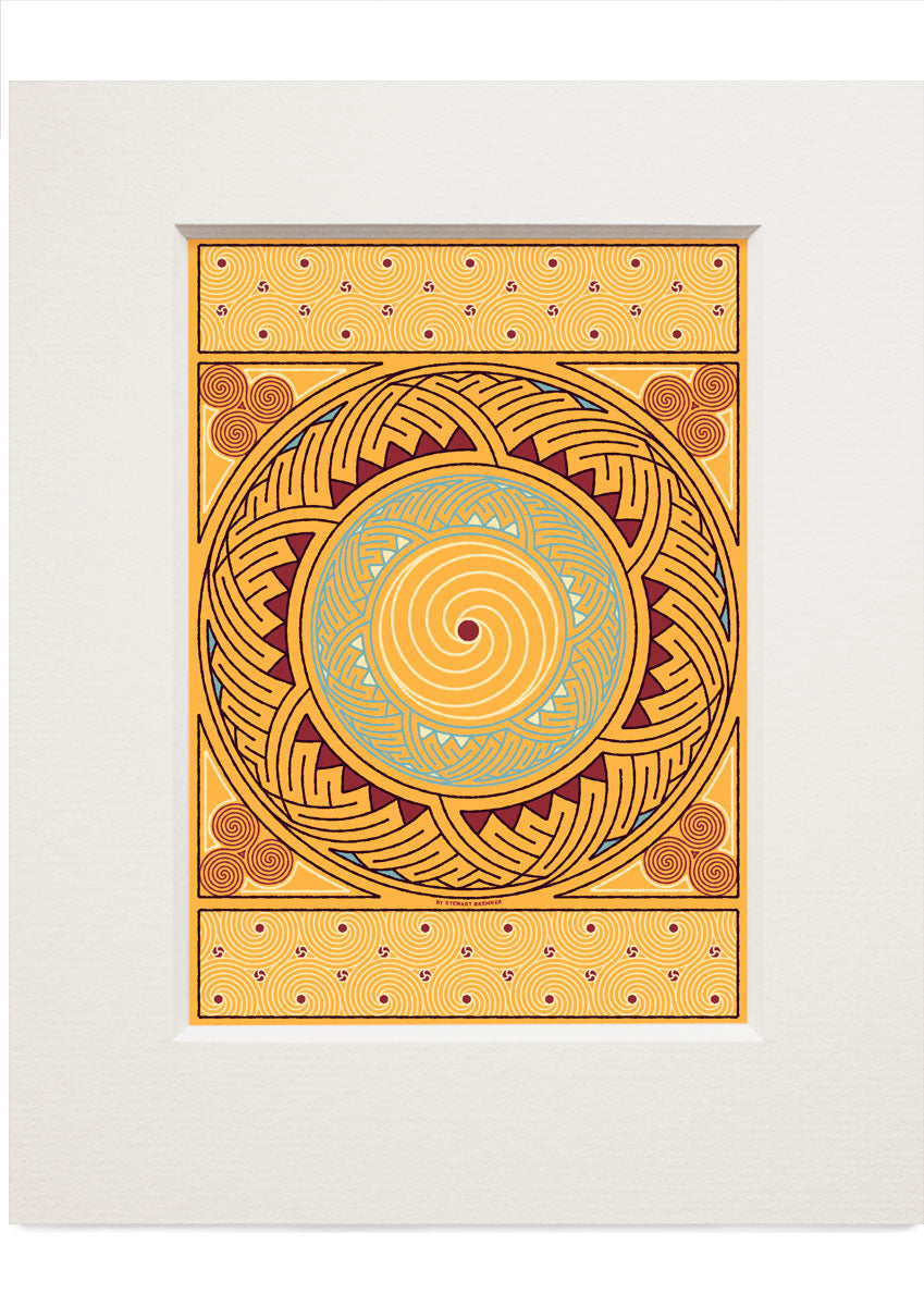 Stroma Celtic sand panel – small mounted print
