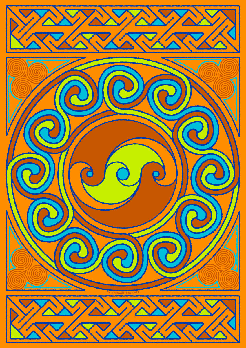 Sarclet Celtic amber panel – giclée print