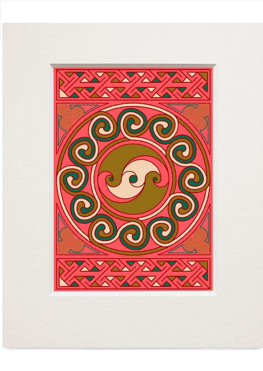 Sarclet Celtic coral panel – small mounted print