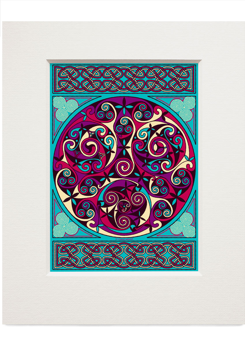 Wick Celtic jade panel – small mounted print