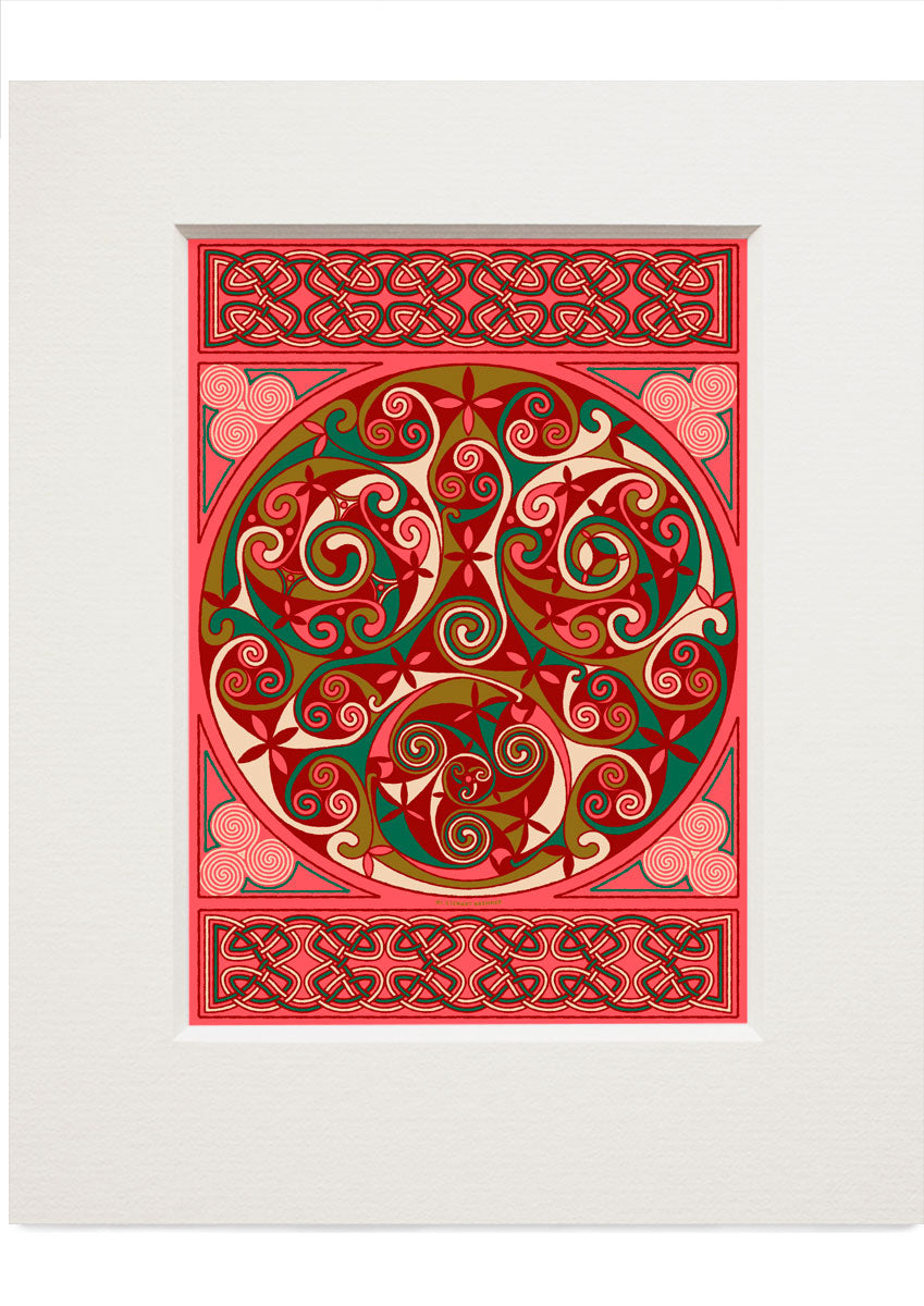 Wick Celtic coral panel – small mounted print