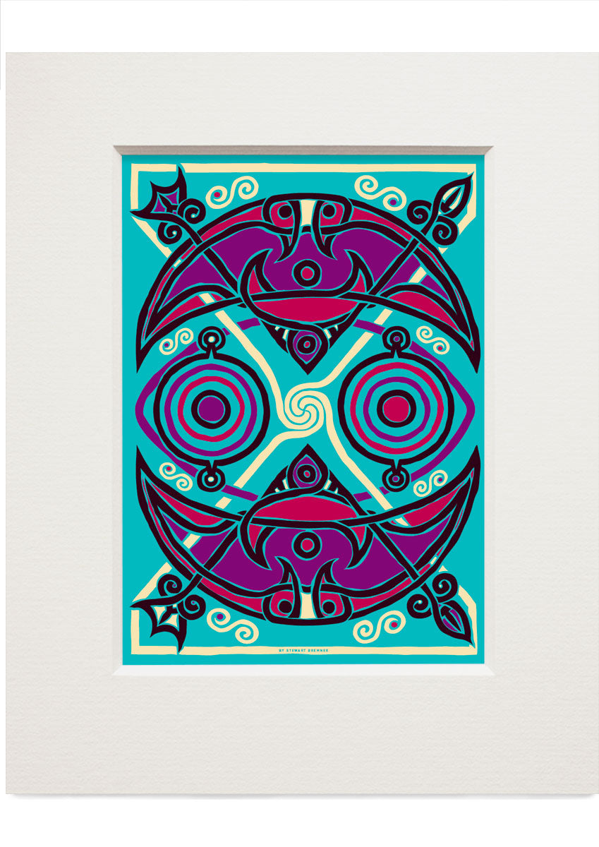 The Pictish Crescent jade panel – small mounted print