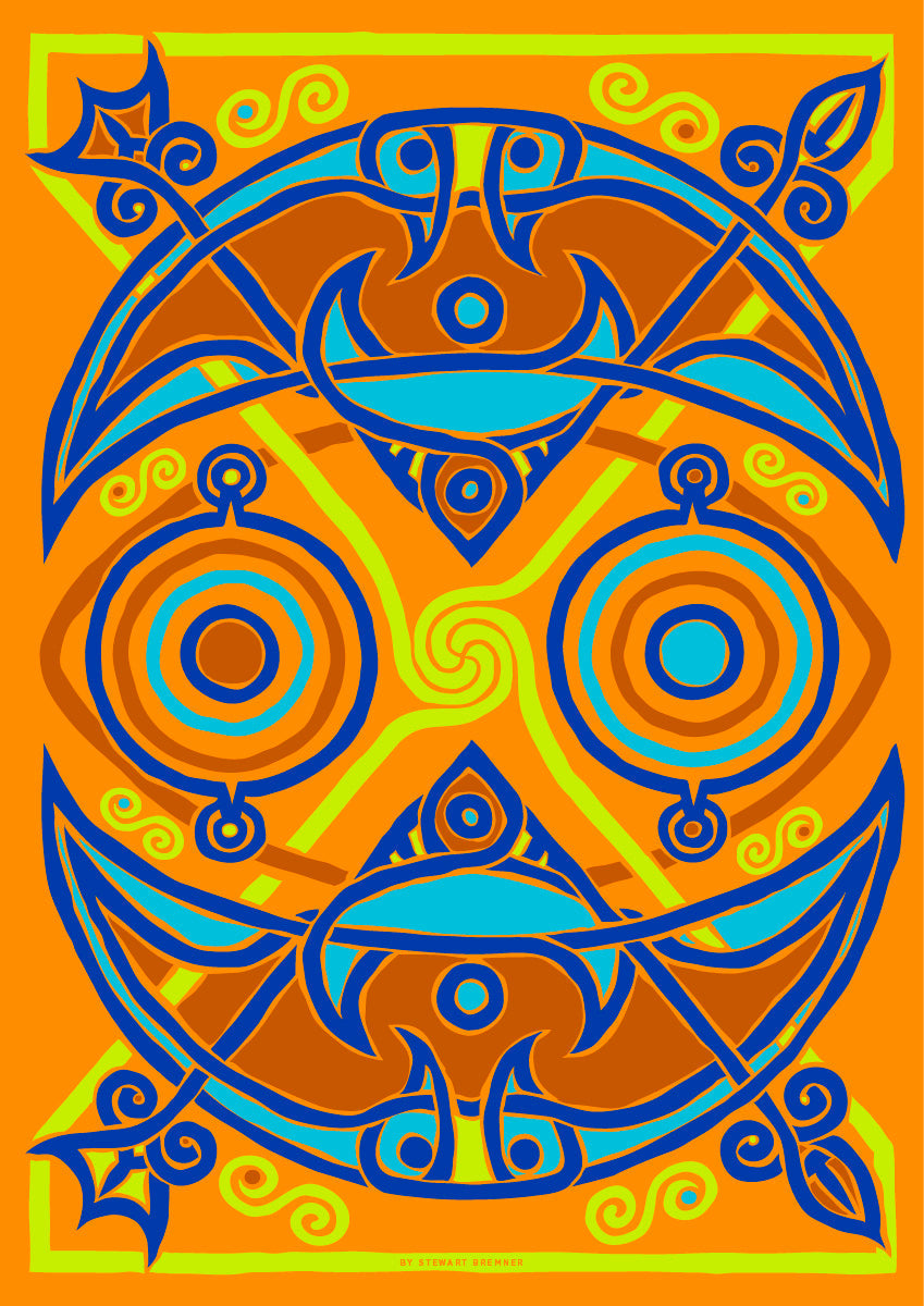 The Pictish Crescent amber panel – giclée print