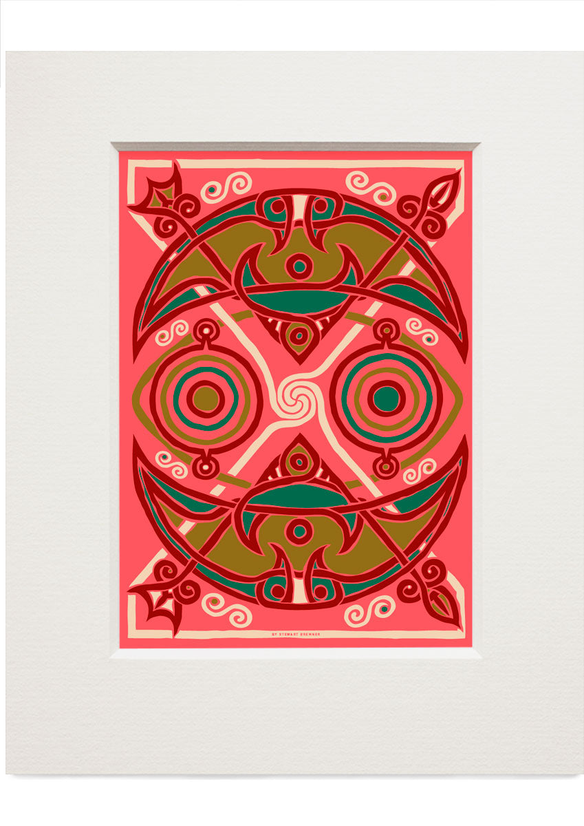 The Pictish Crescent coral panel – small mounted print