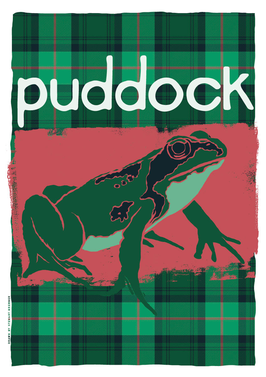 Puddock oan tartan – poster – Indy Prints by Stewart Bremner