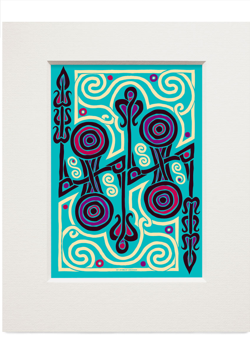 The Pictish Z-rod jade panel – small mounted print