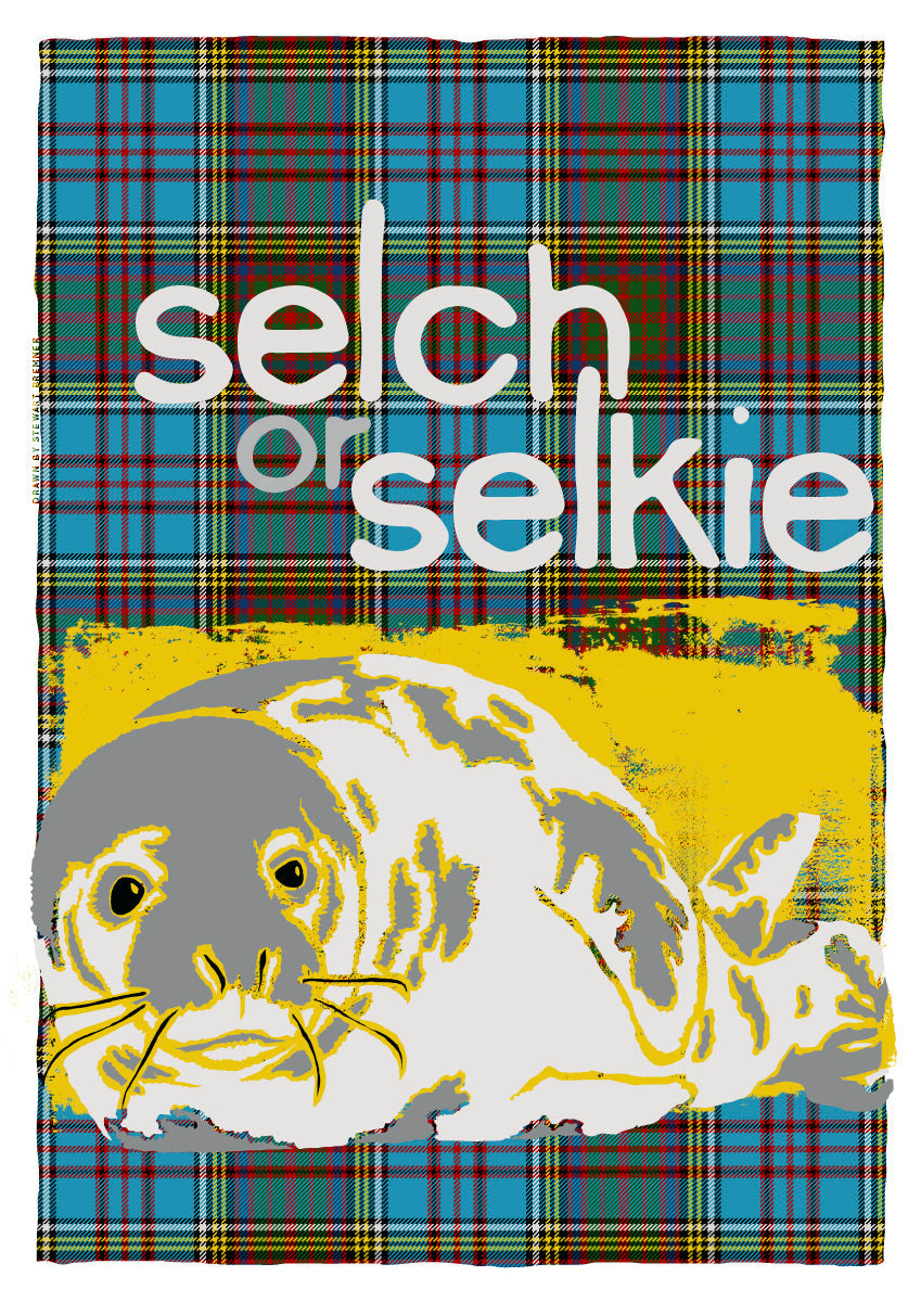 Selch or selkie oan tartan – poster – Indy Prints by Stewart Bremner