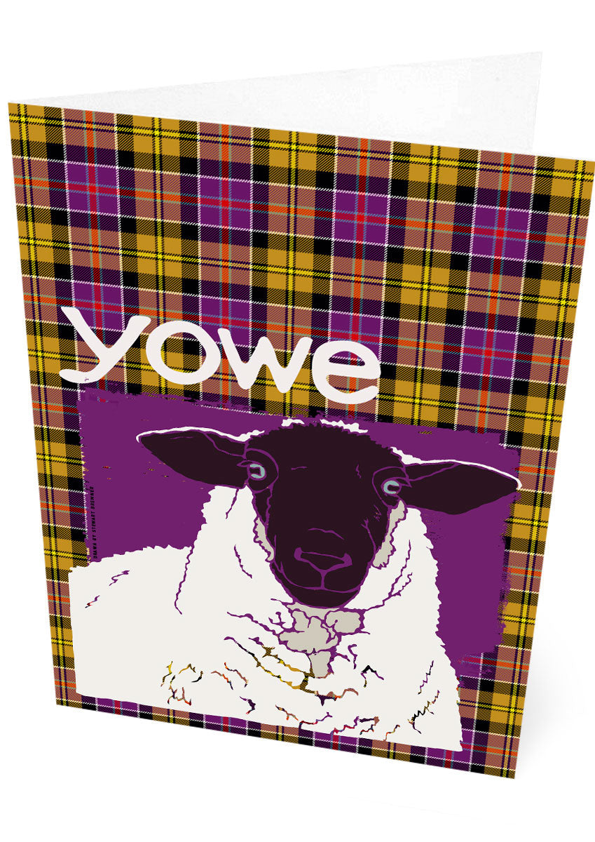 Yowe oan tartan – card – Indy Prints by Stewart Bremner