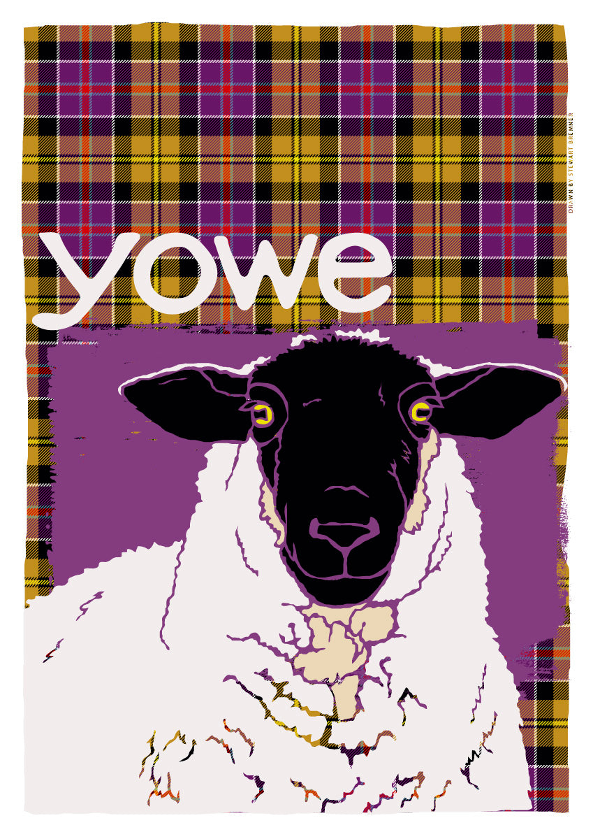 Yowe oan tartan – poster – Indy Prints by Stewart Bremner