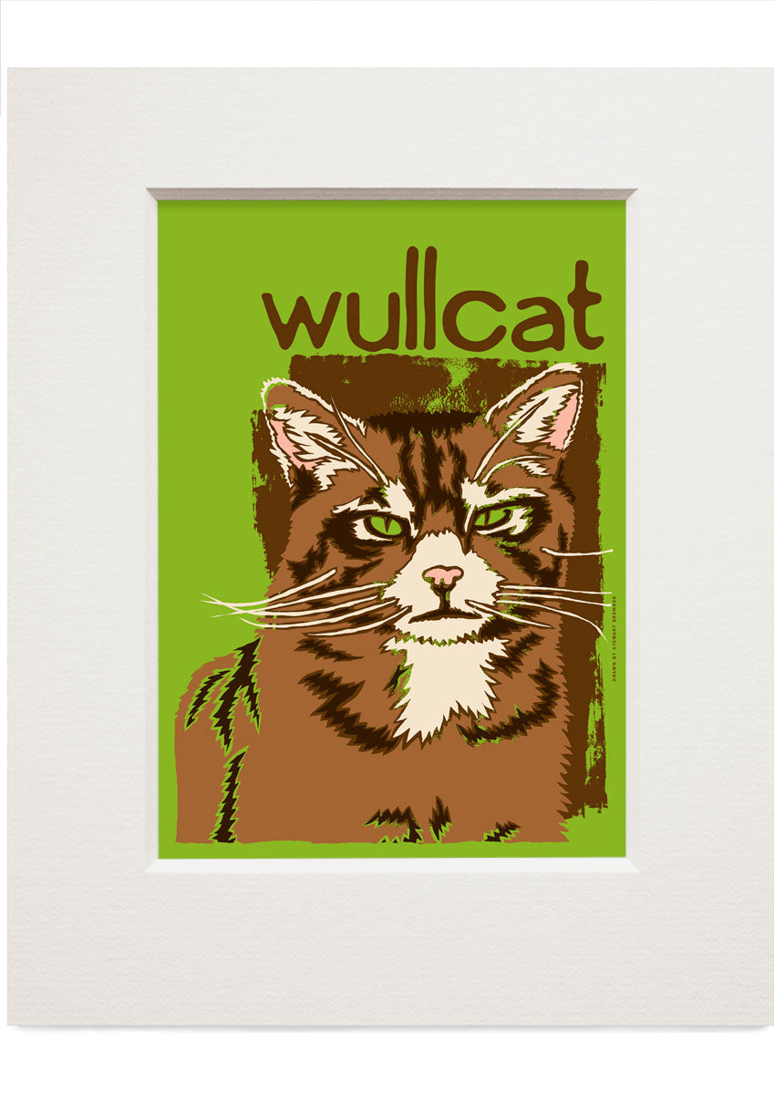 Wullcat – small mounted print - Stewart Bremner Prints