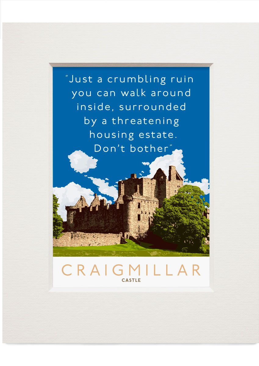 Craigmillar Castle is a crumbling ruin – small mounted print