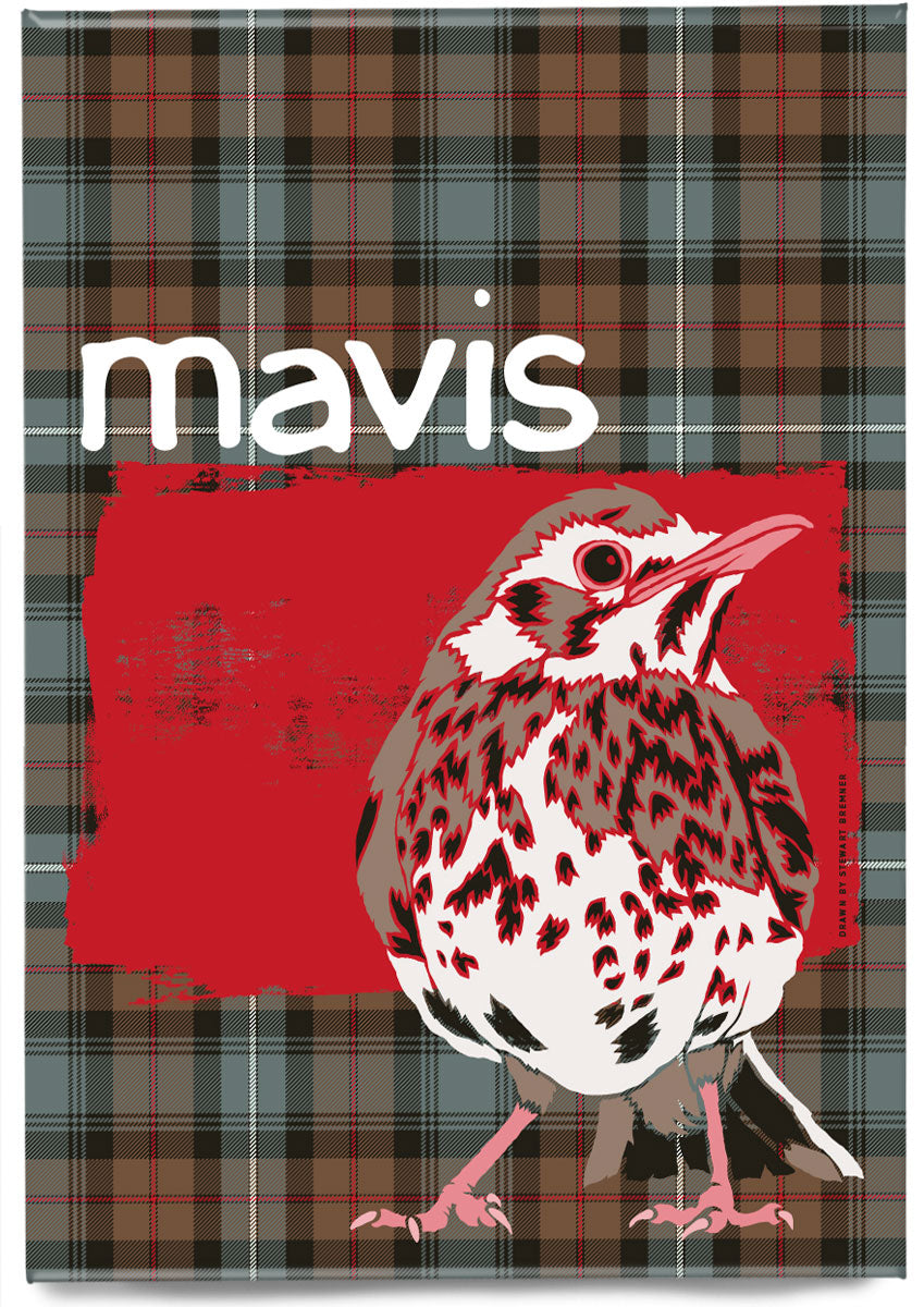 Mavis oan tartan – magnet – Stewart Bremner Prints