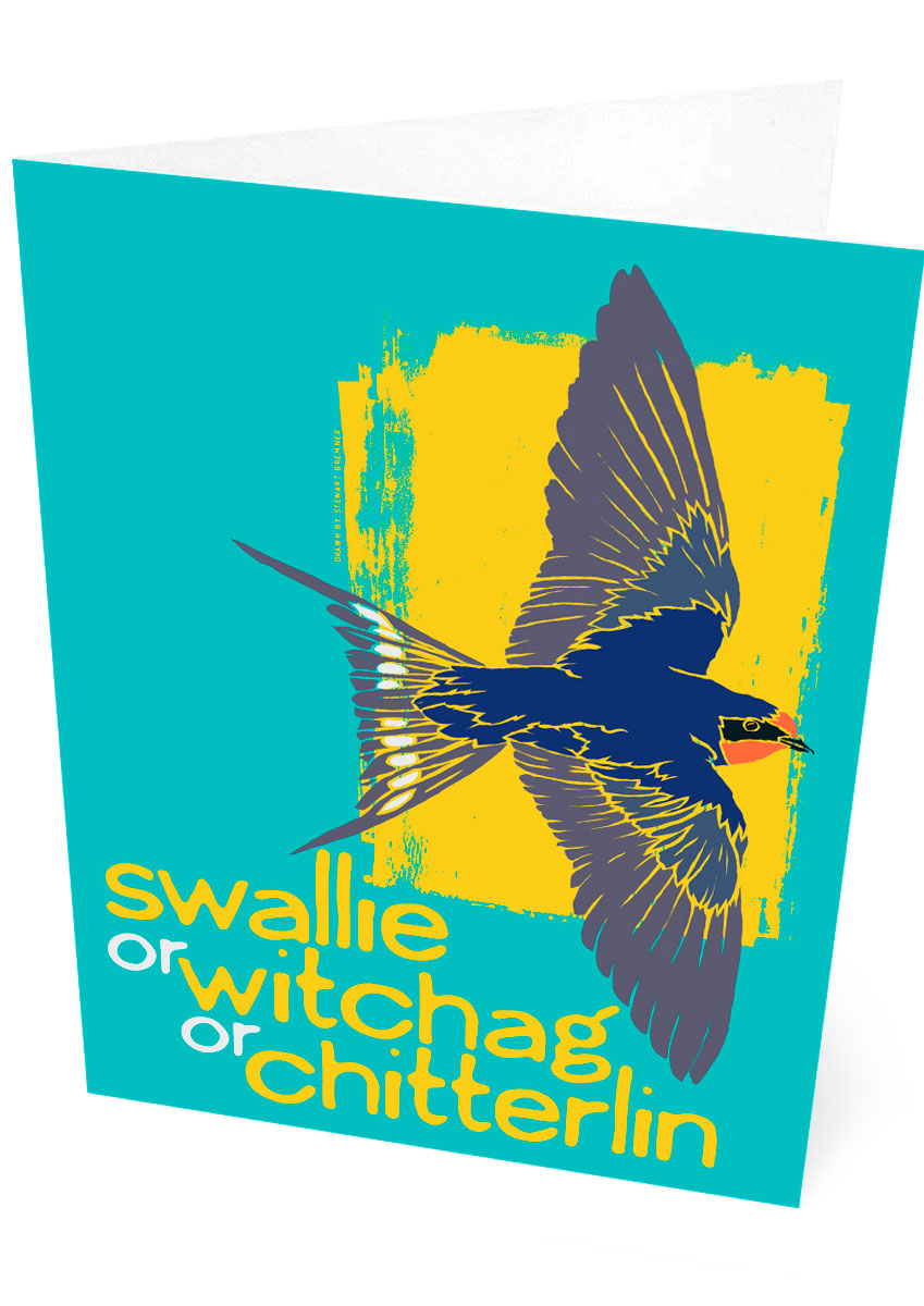 Swallie or witchag or chitterlin– card – Stewart Bremner Prints