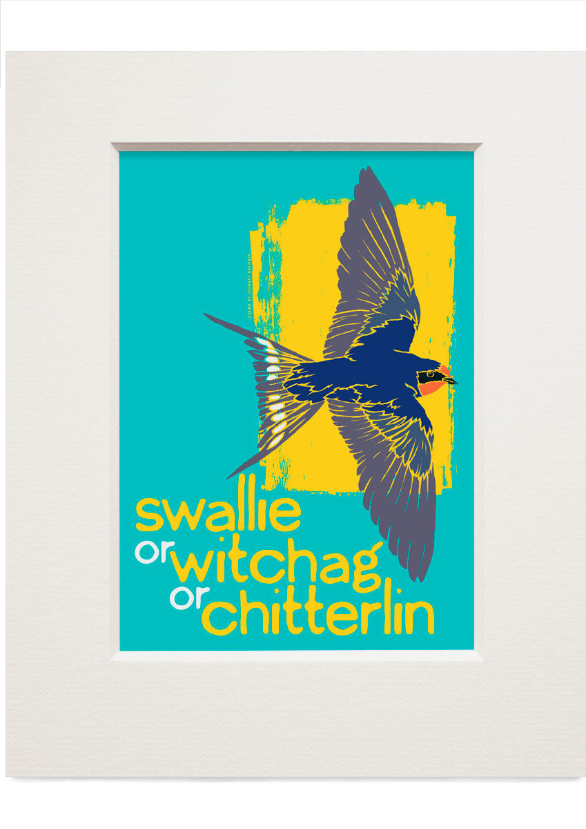 Swallie or witchag or chitterlin– small mounted print - Stewart Bremner Prints