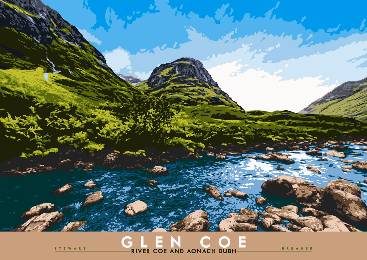 Glen Coe: River Coe and Aonach Dubh – giclée print