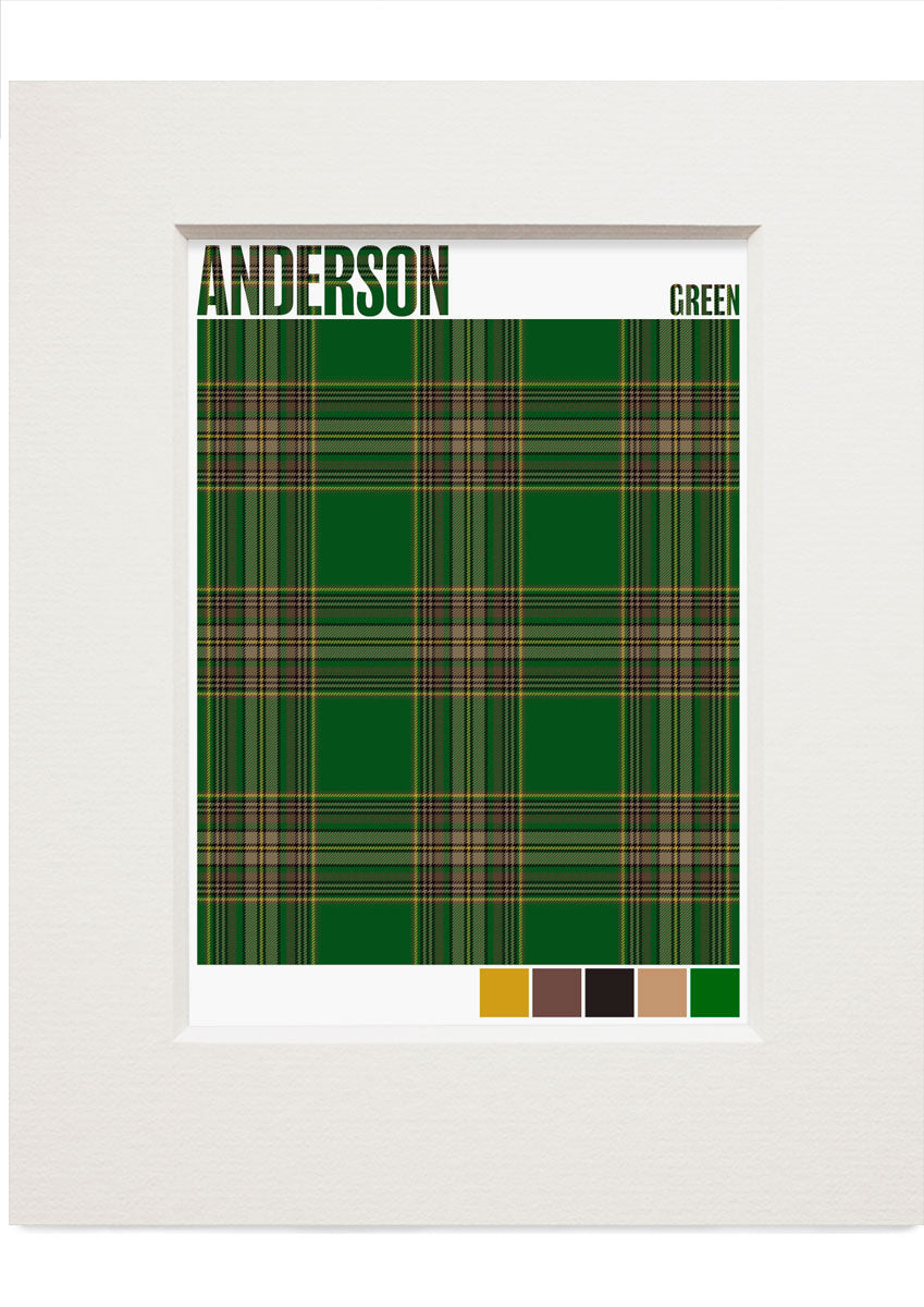 Anderson Green Ancient tartan – small mounted print