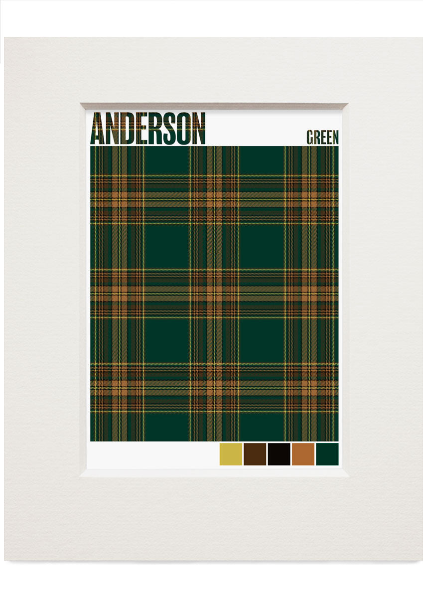Anderson Green Modern tartan – small mounted print