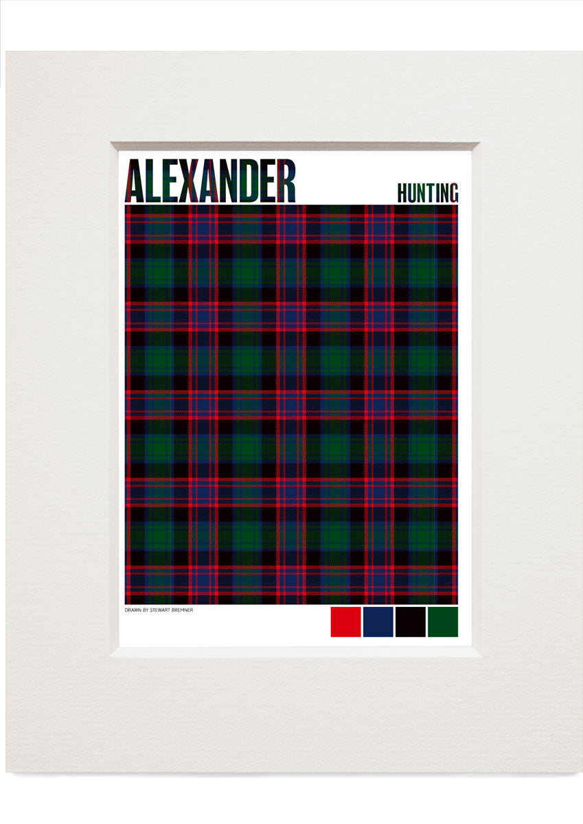 Alexander Hunting Modern tartan – small mounted print