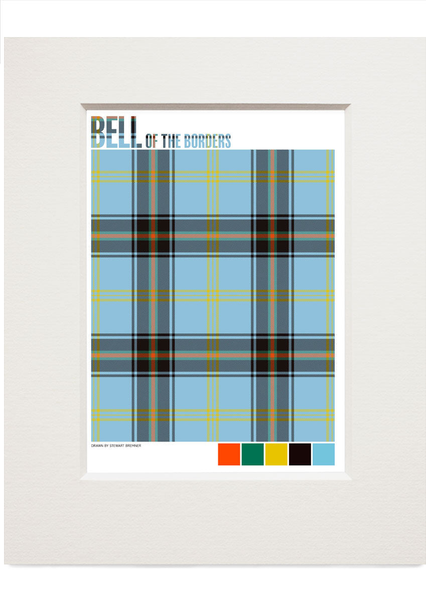 Bell of the Borders Ancient tartan – small mounted print