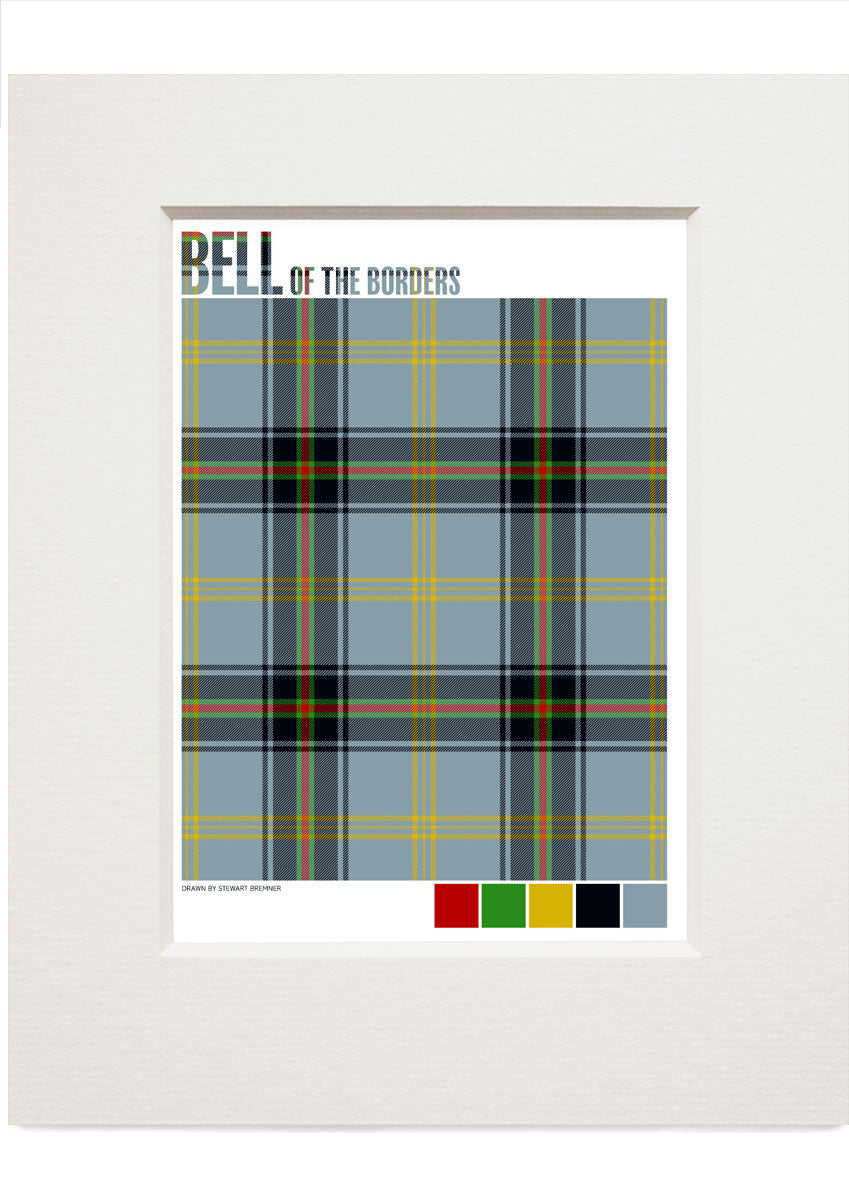 Bell of the Borders Modern tartan – small mounted print