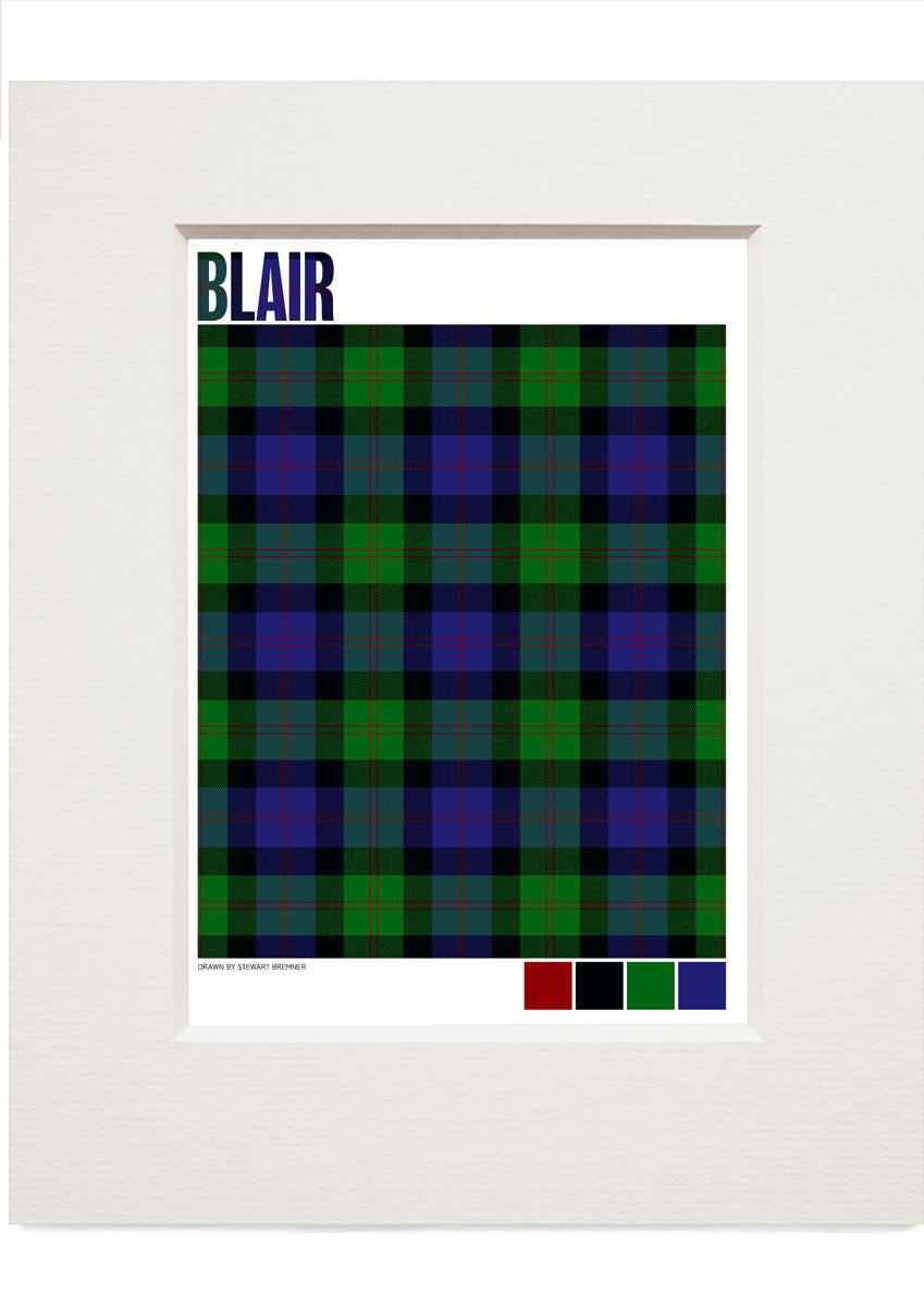 Blair Modern tartan – small mounted print