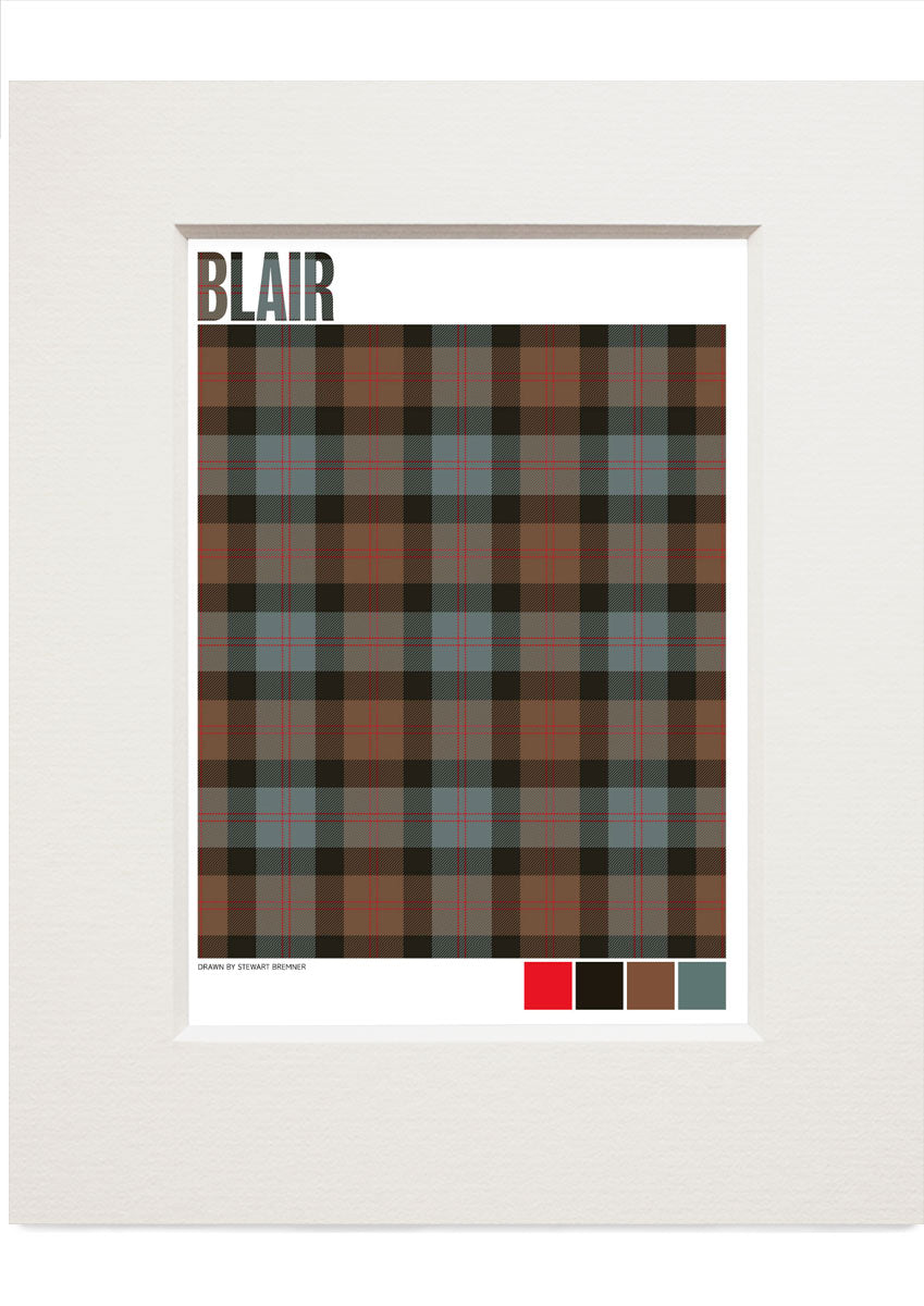 Blair Weathered tartan – small mounted print