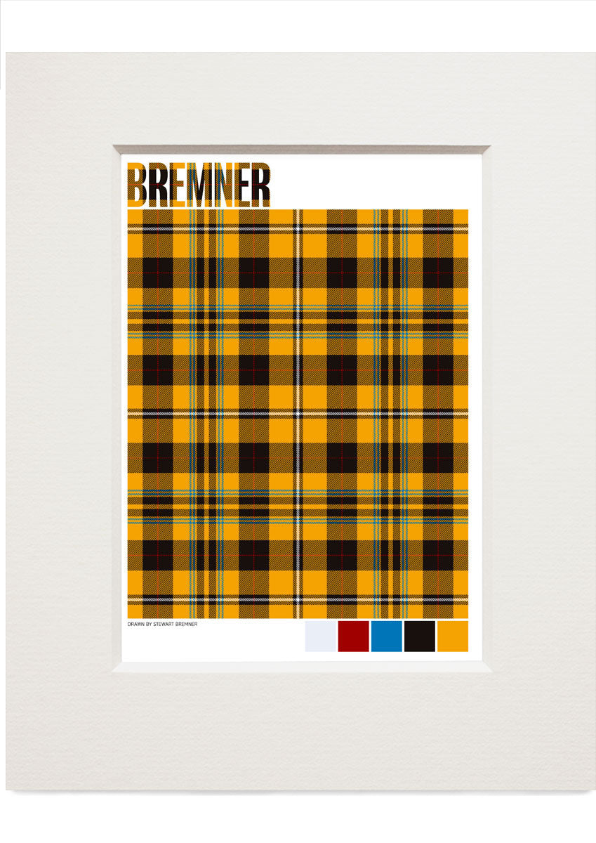 Bremner Modern tartan – small mounted print
