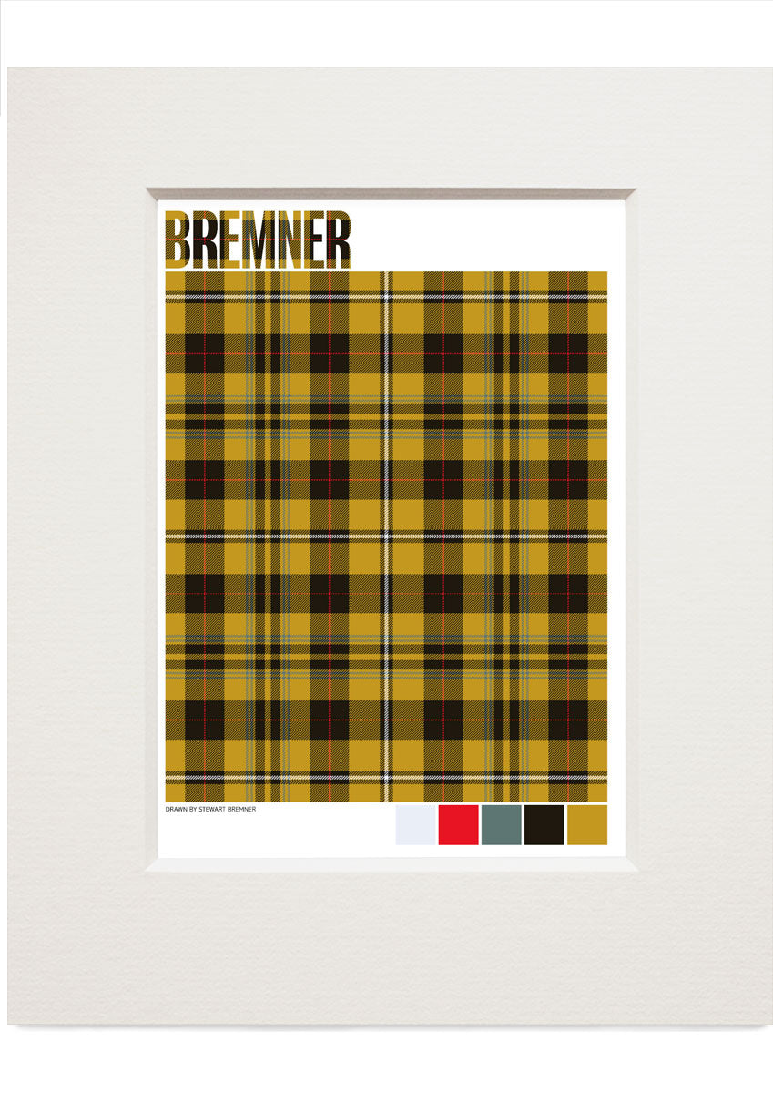 Bremner Weathered tartan – small mounted print