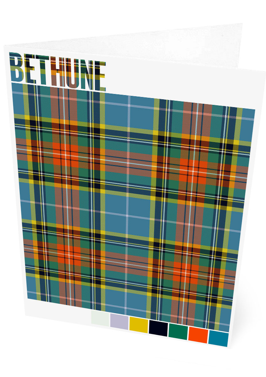 Bethune Ancient tartan – set of two cards