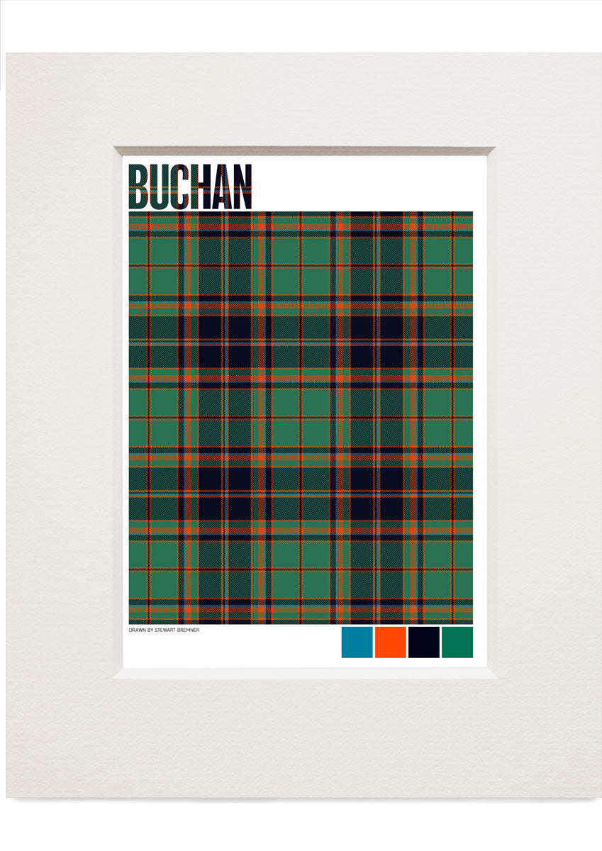 Buchan Ancient tartan – small mounted print