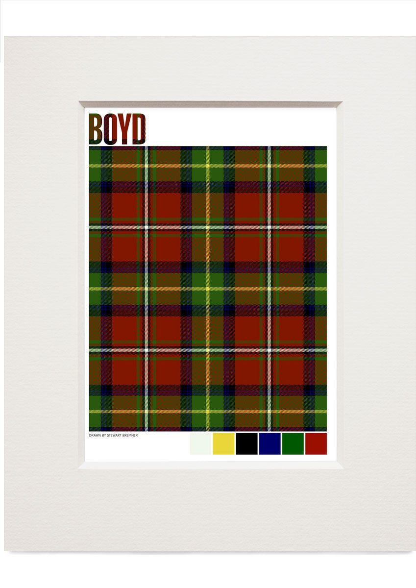 Boyd Modern tartan – small mounted print