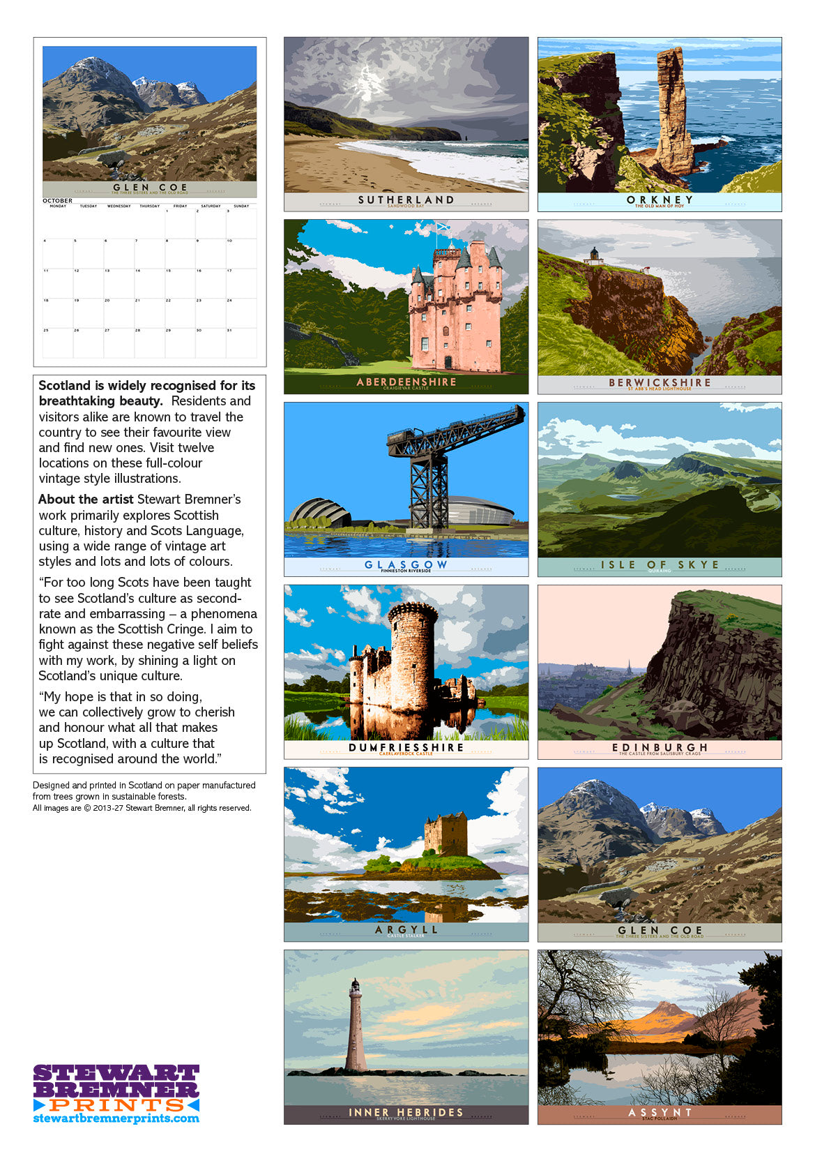 Bonnie Scotland – A3 calendar 2027