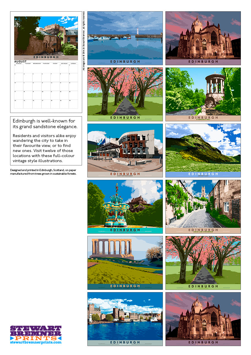 Bonnie Edinburgh – 2026 A3 calendar