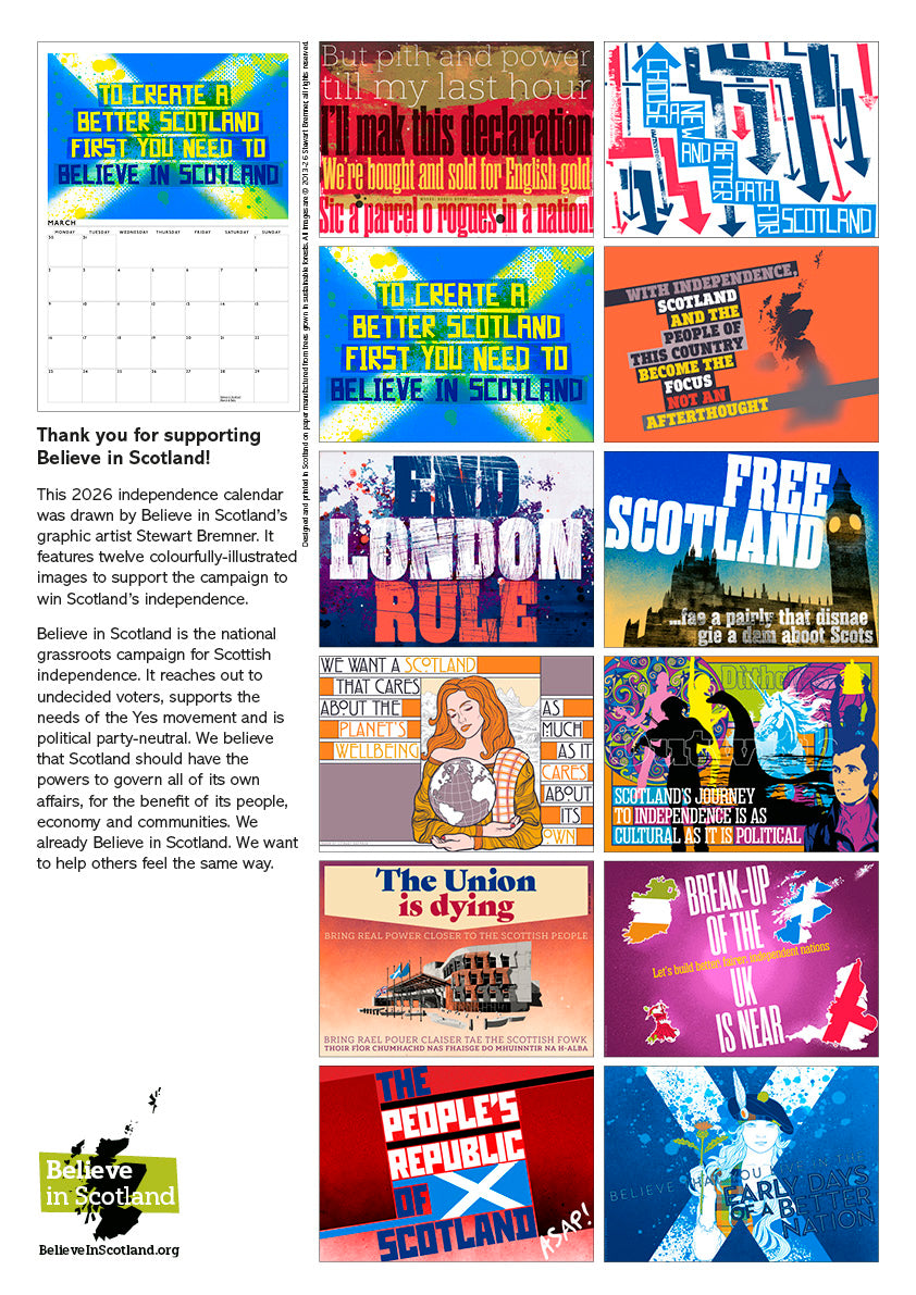 Early Days of a Better Nation – 2026 A3 calendar